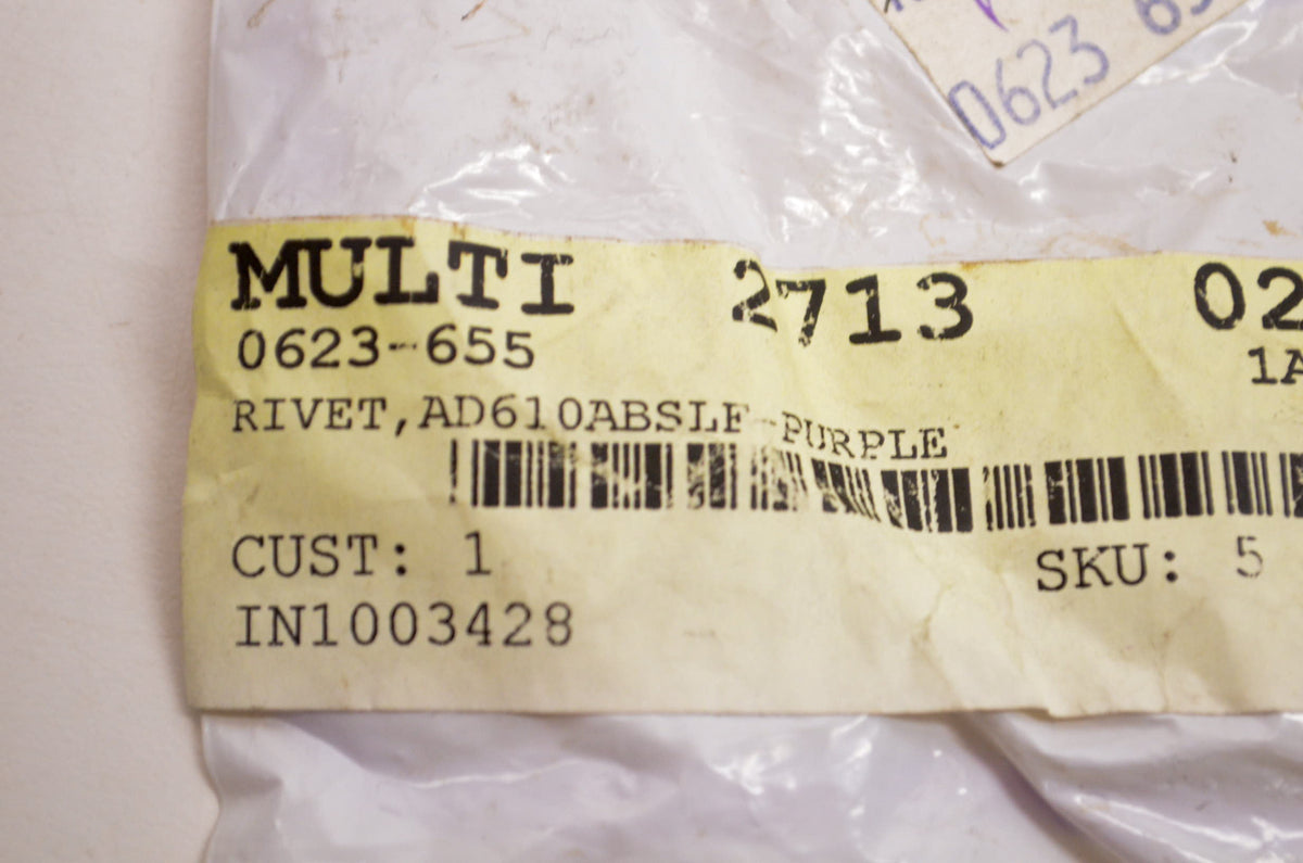 Tigershark 0623-655 Purple Rivets Qty 3 NOS