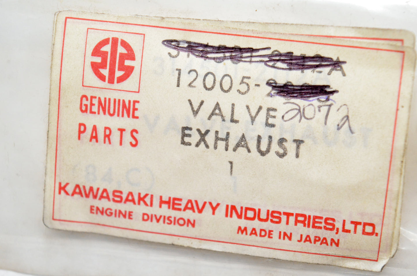 OEM Kawasaki 12005-2072 Exhaust Valve NOS