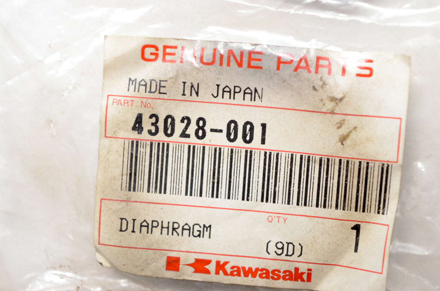 OEM Kawasaki 43028-001 Diaphragm NOS