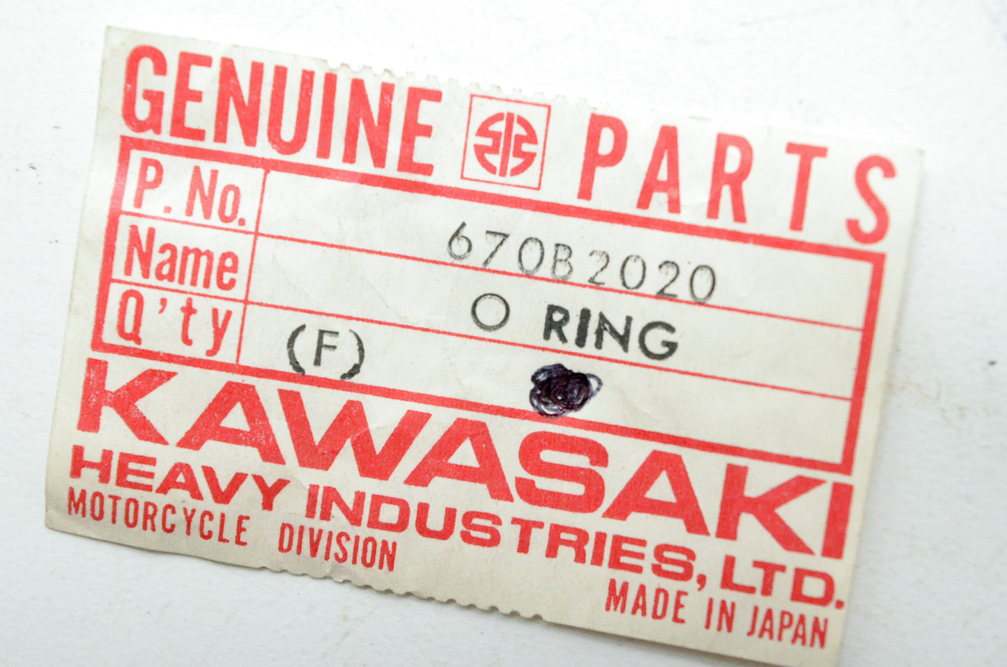 OEM Kawasaki 670B2020 O-Rings 20mm QTY 3 Qty 3 NOS