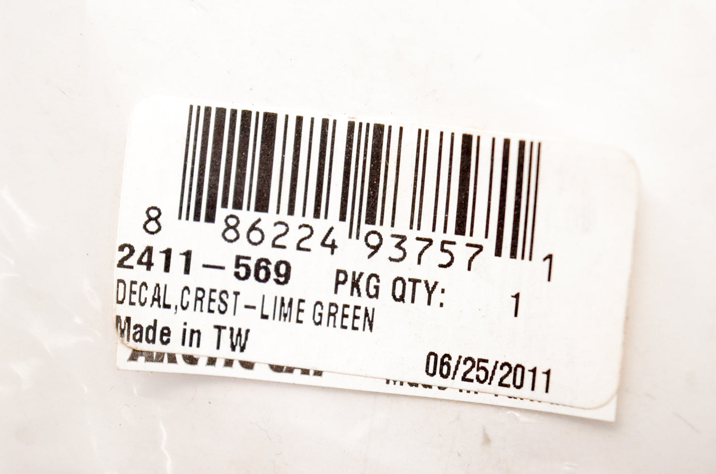 Arctic Cat 2411-569 Lime Green Crest Decal NOS