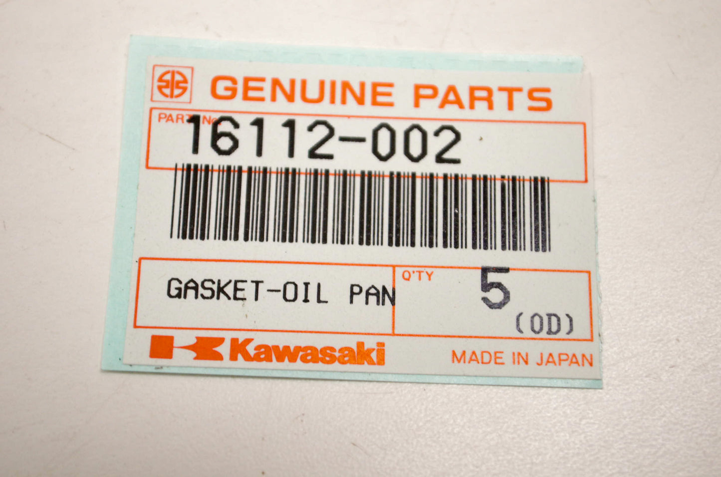 OEM Kawasaki 16112-002 Oil Pan Gasket NOS