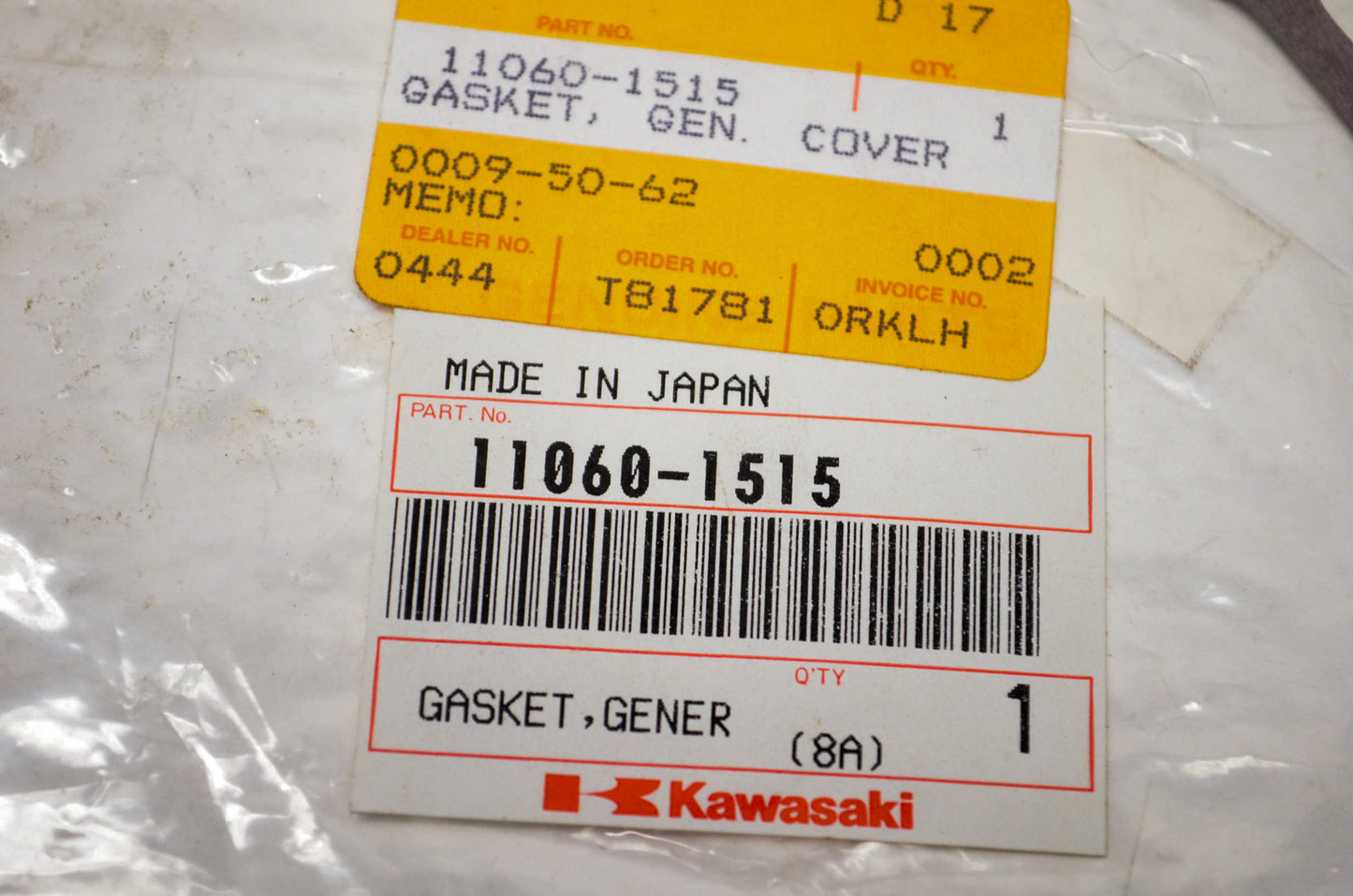 OEM Kawasaki 11060-1515 Generator Cover Gasket NOS