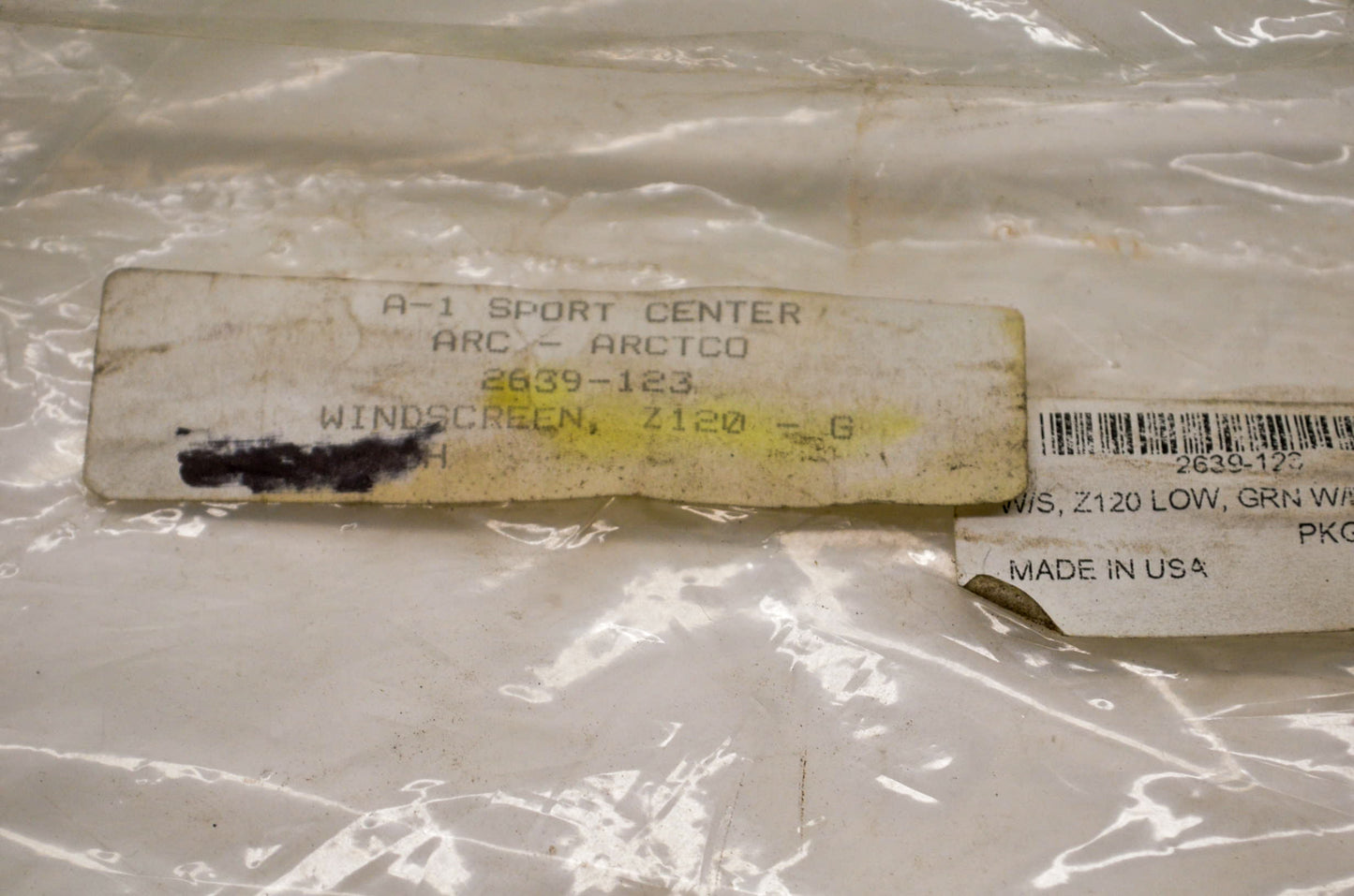 OEM Arctic Cat 2639-123 Green Windshield NOS