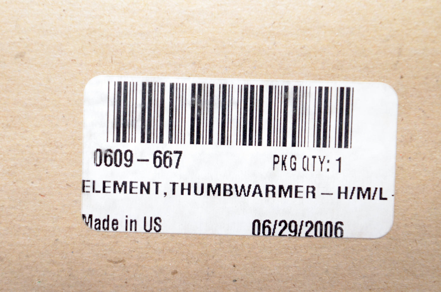 OEM Arctic Cat 0609-667 H/M/L Thumbwarmer Element 16" NOS