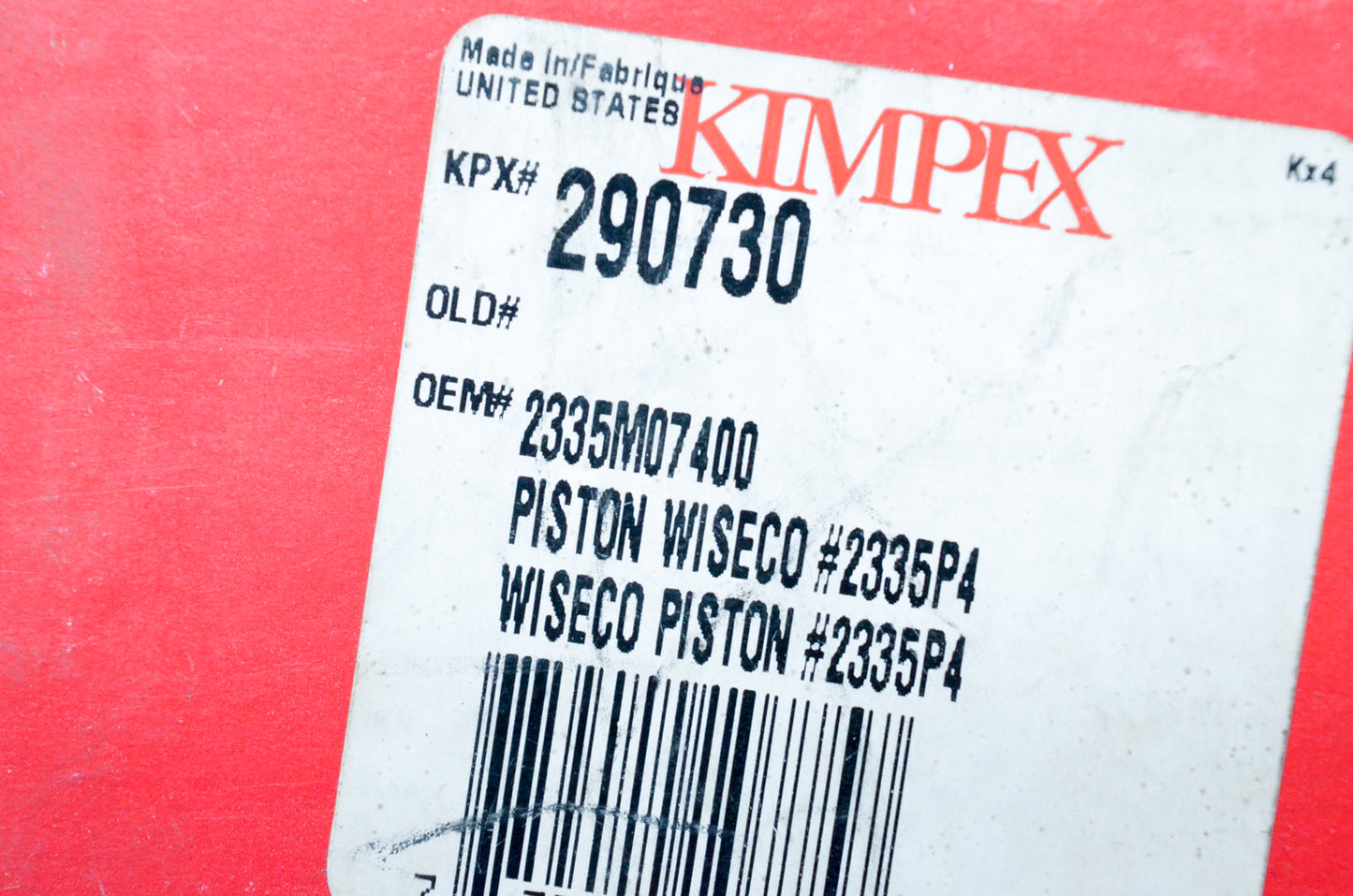Wiseco 2335M07400, 290730, 2335P4 74.00mm Piston Kit NOS