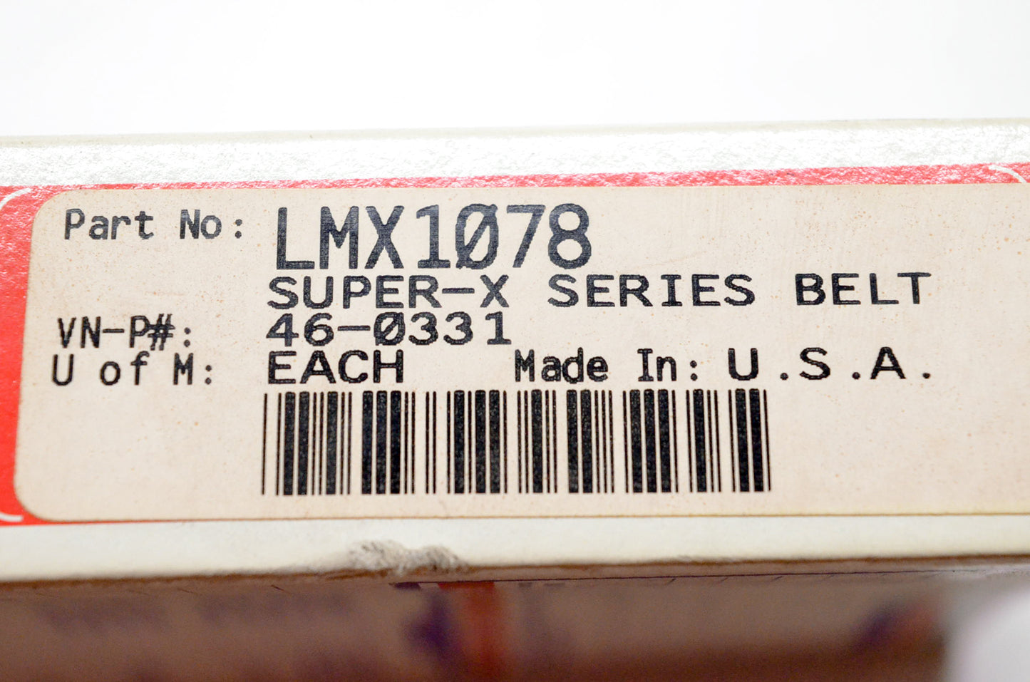 PartsUnlimited LMX1078 Super-X Series Belt NOS