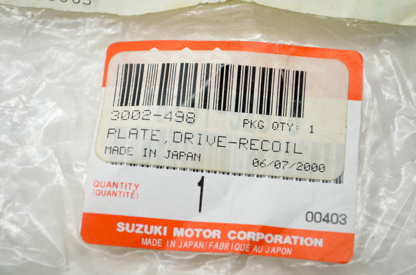 OEM Arctic Cat 3002-498 Recoil Plate NOS