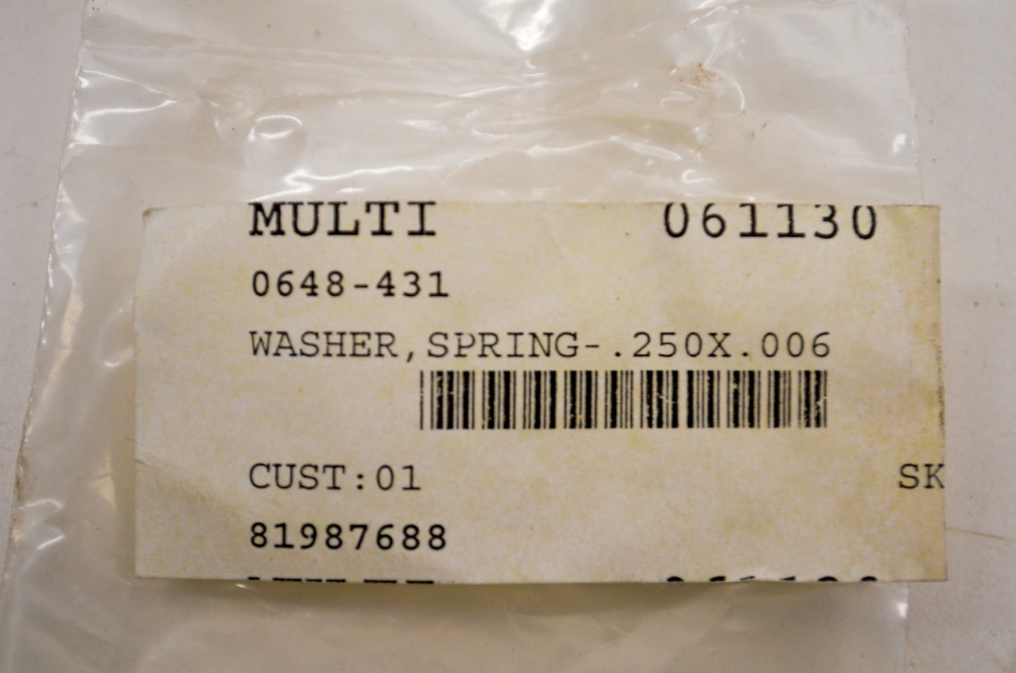 OEM Arctic Cat 0648-431 Spring Washer .250x.006 Qty 2 NOS