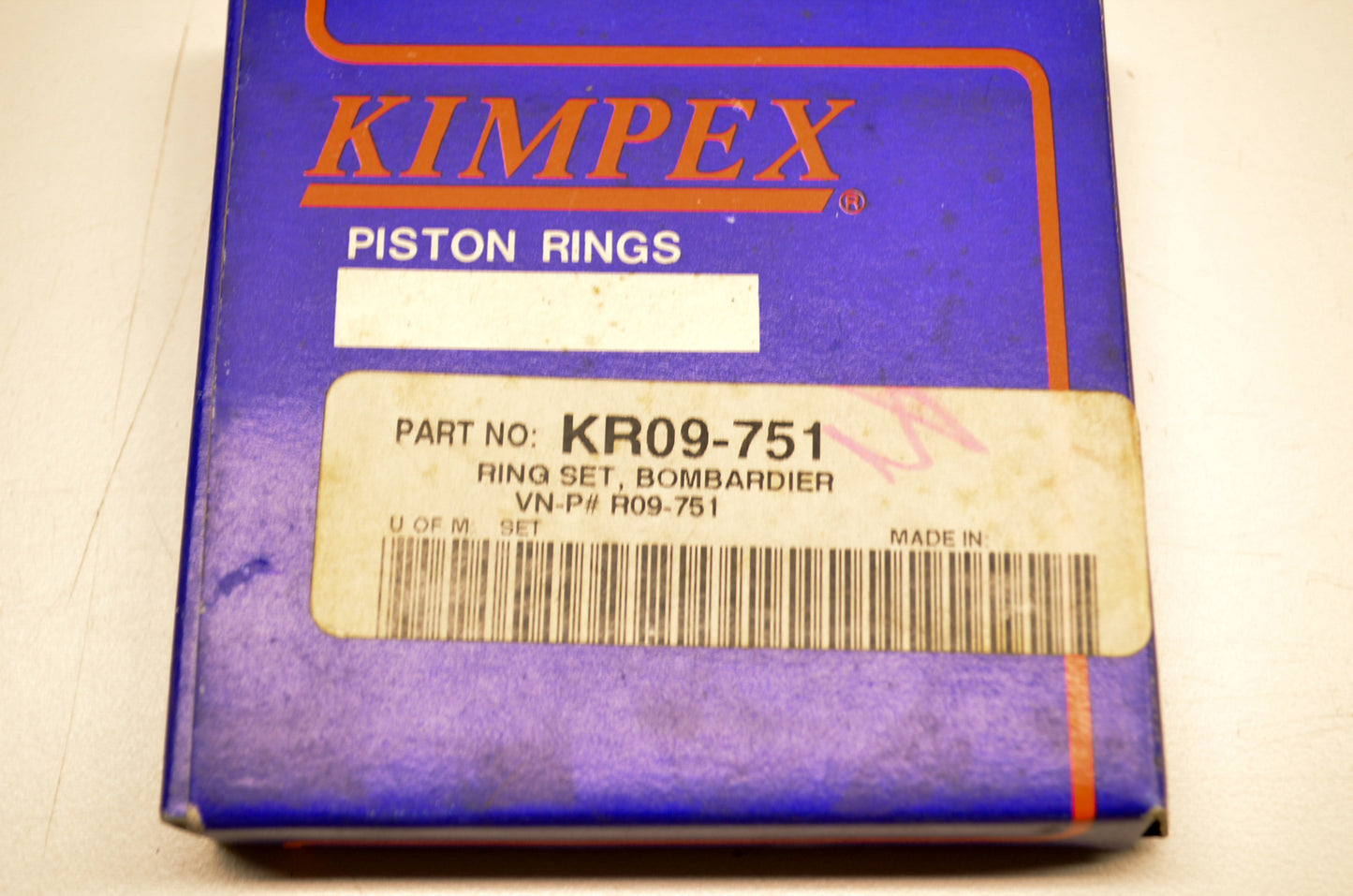 Kimpex KR09-751, R09-751 Piston Ring Kit NOS