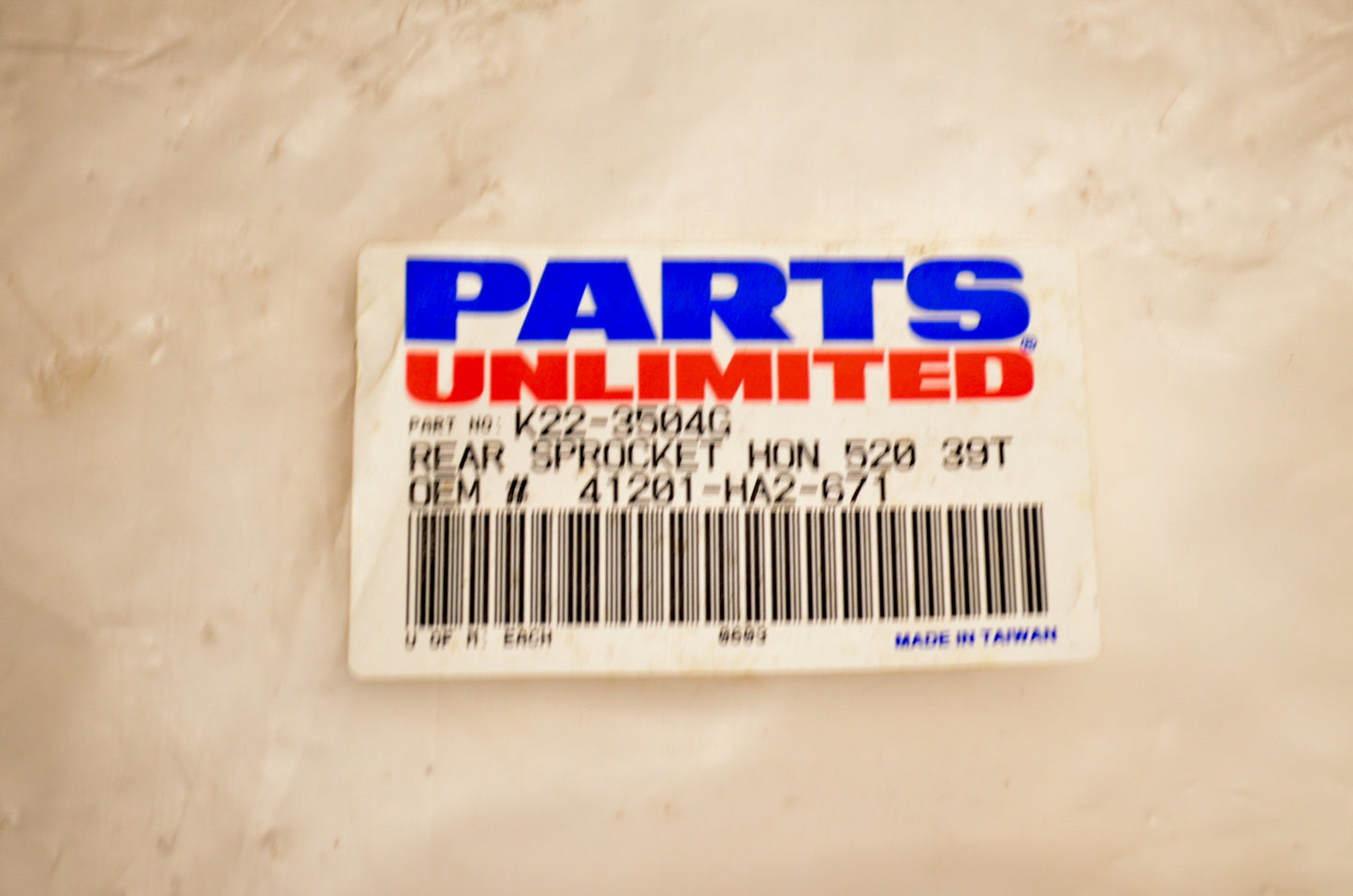 PARTS UNLIMITED K22-3504G, 41201-HA2-671 Sprocket NOS