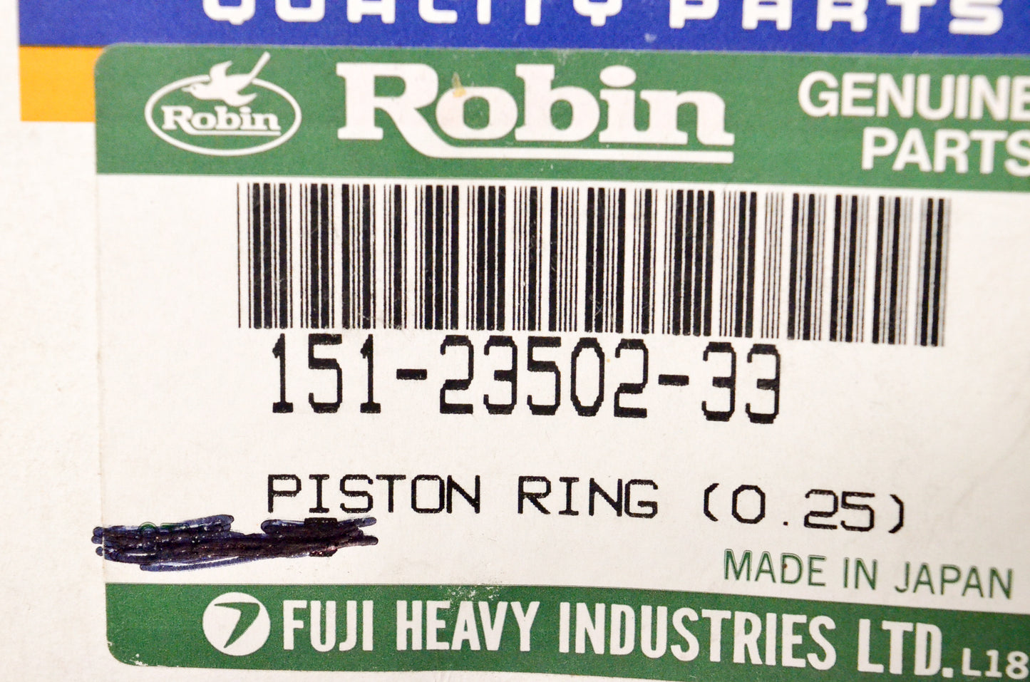 Robin 151-23502-33 0.25mm Piston Ring NOS