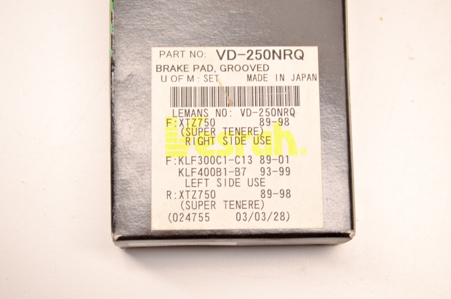 Vesrah VD-250NRQ Brake Pad Kit NOS