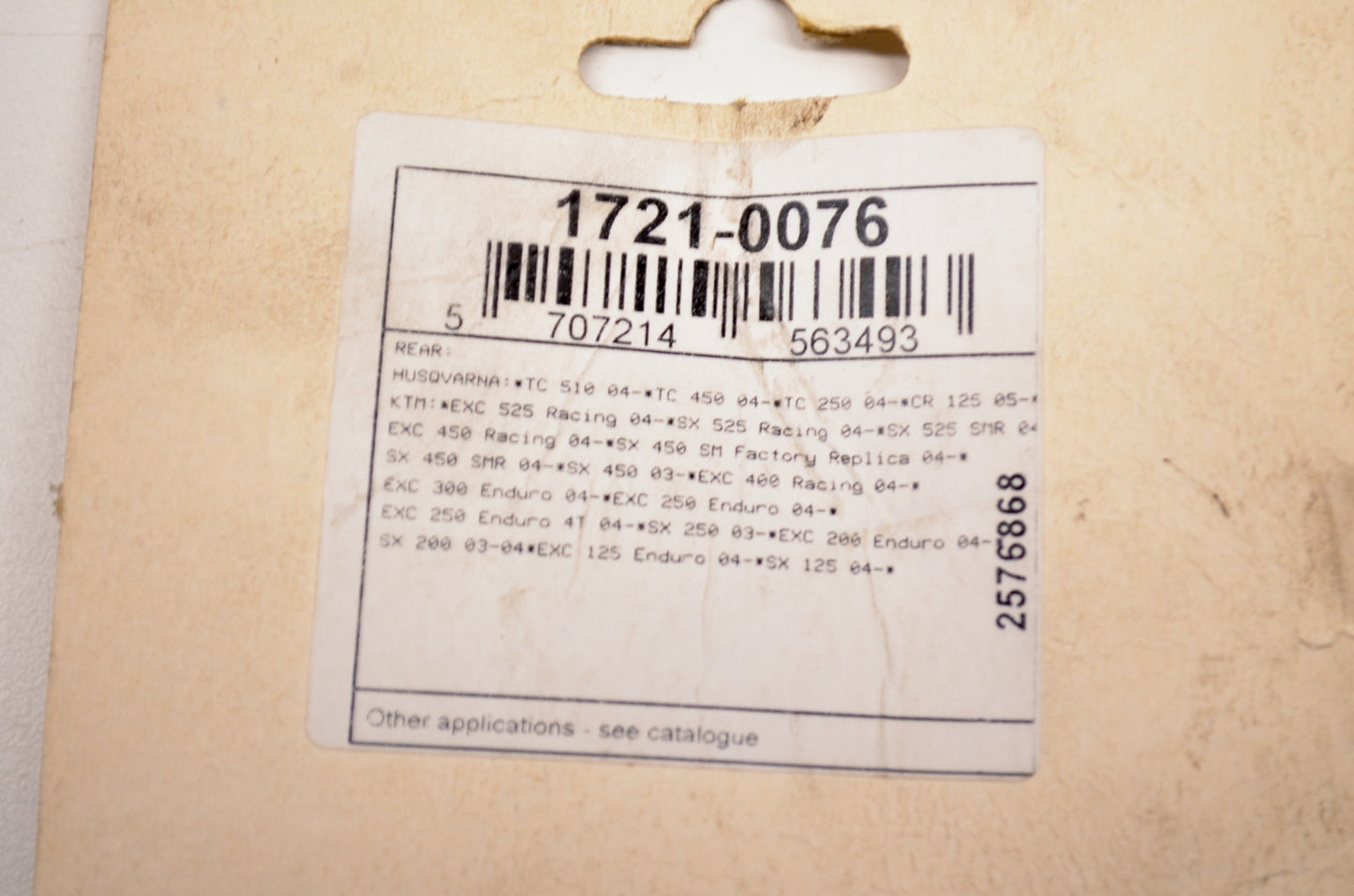 Parts Unlimited 1721-0076 Brake Pad Kit NOS