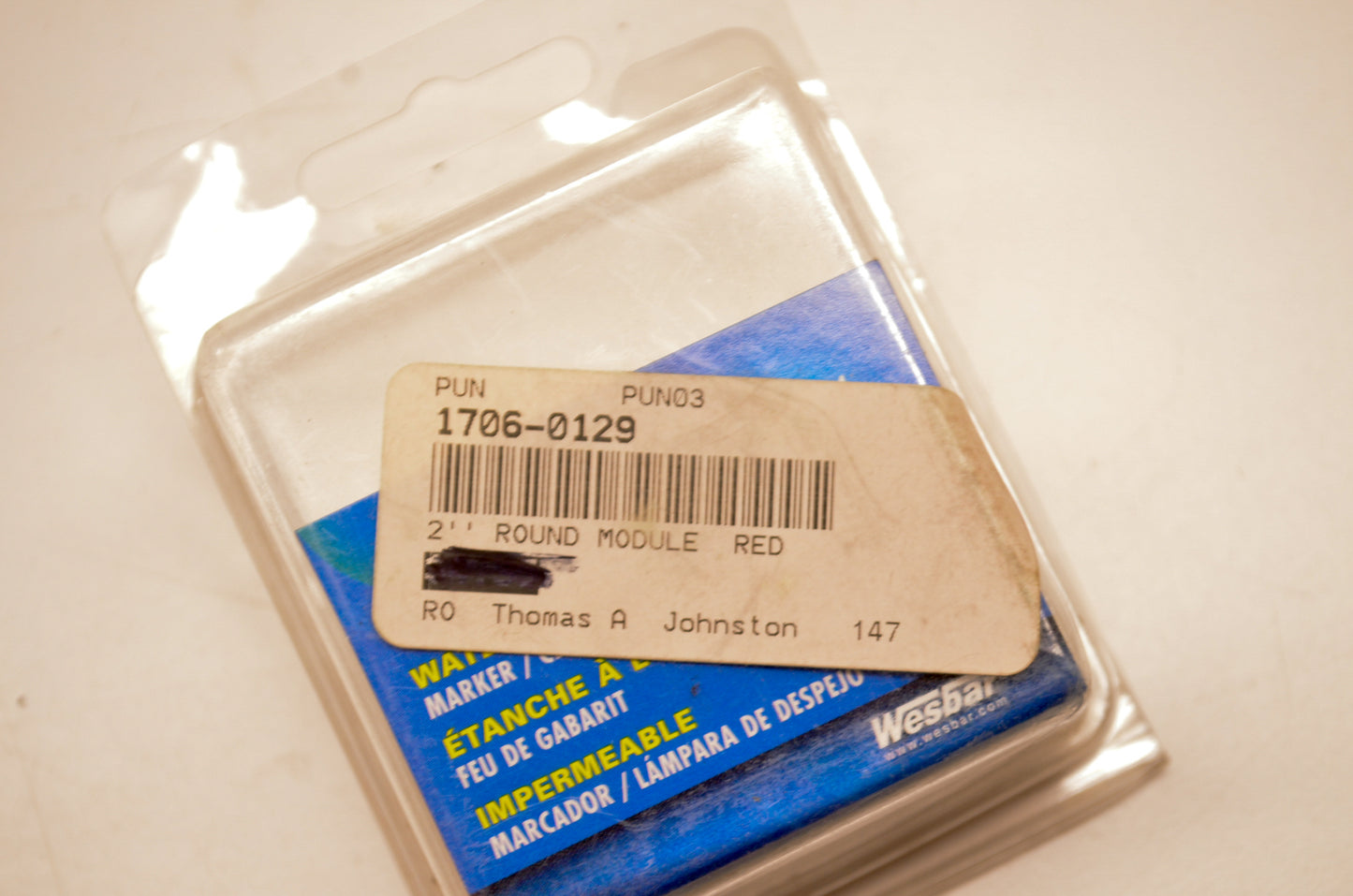 Wesbar 1706-0129 Round Trailer Light NOS