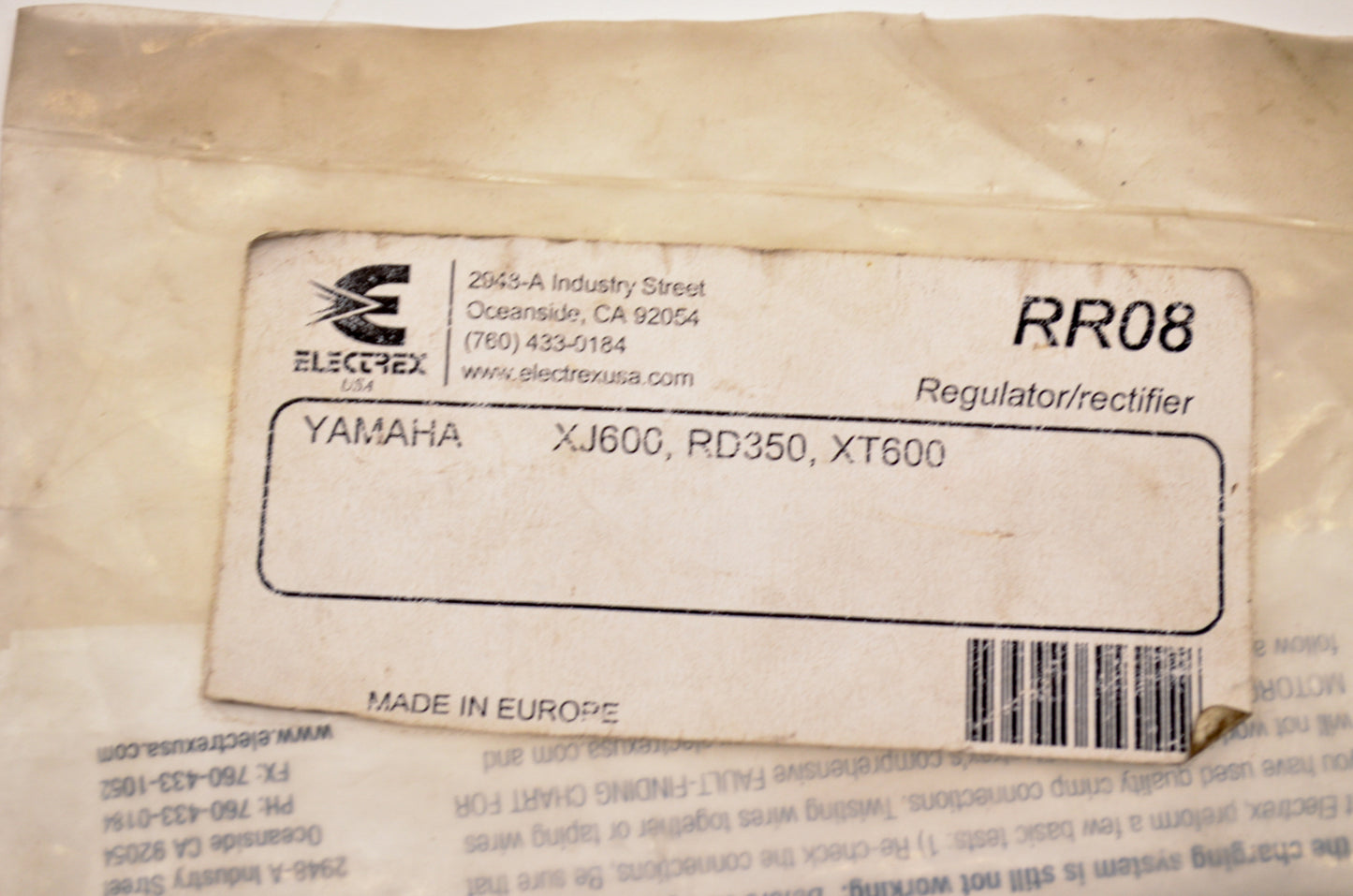 Electrex RR08 Regulator NOS
