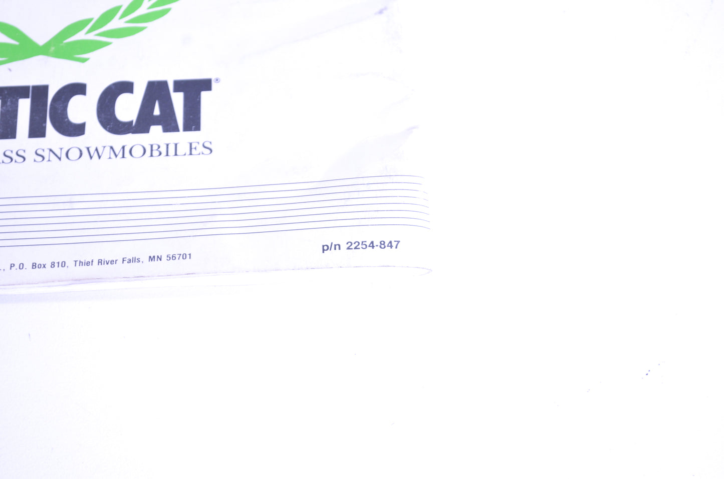 OEM Arctic Cat 2254-847 1993 Operators Manual EFI Wildcat EXT 550 Pantera