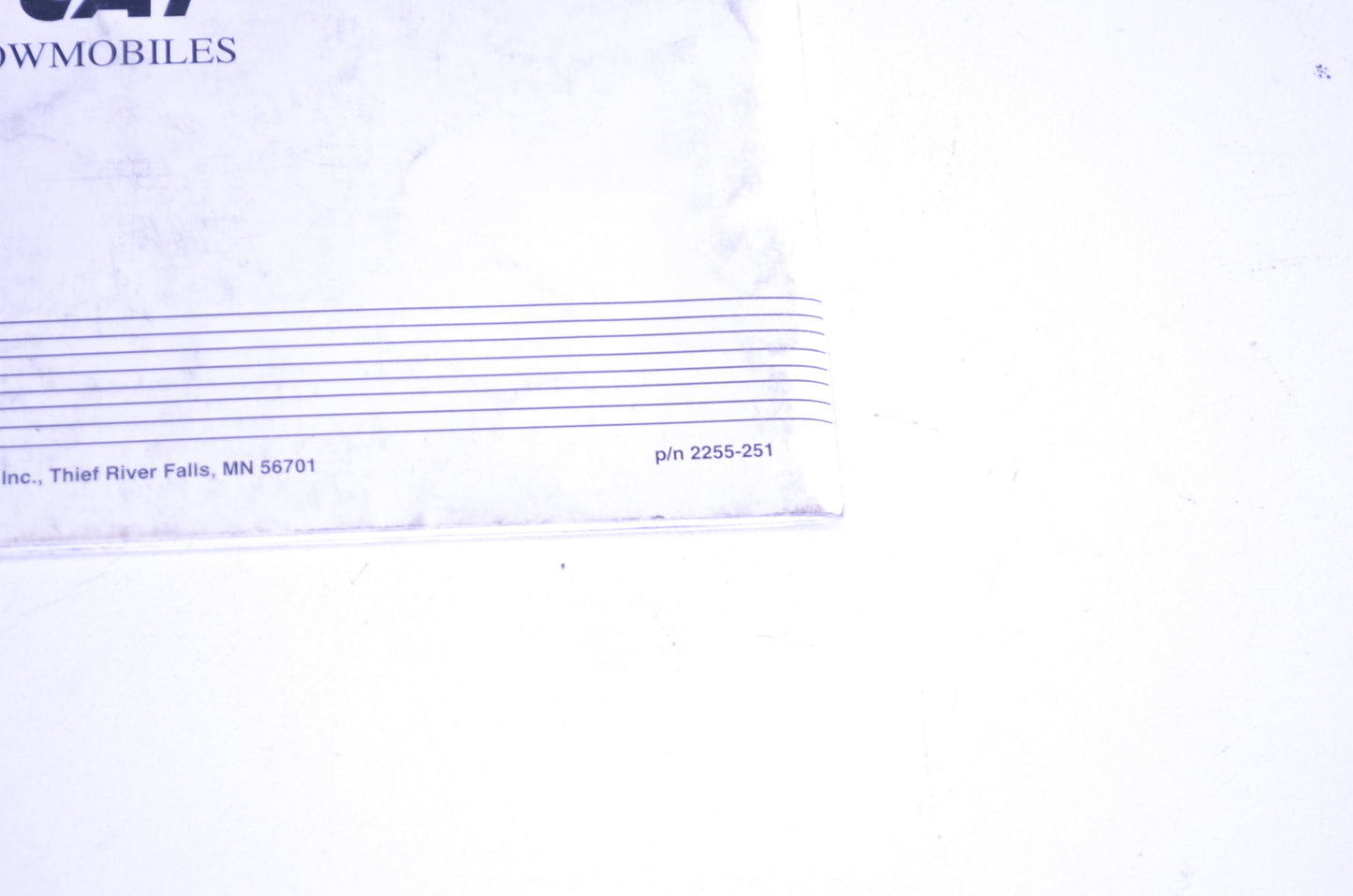 OEM Arctic Cat 2255-251 1996 Jag Operators Manual