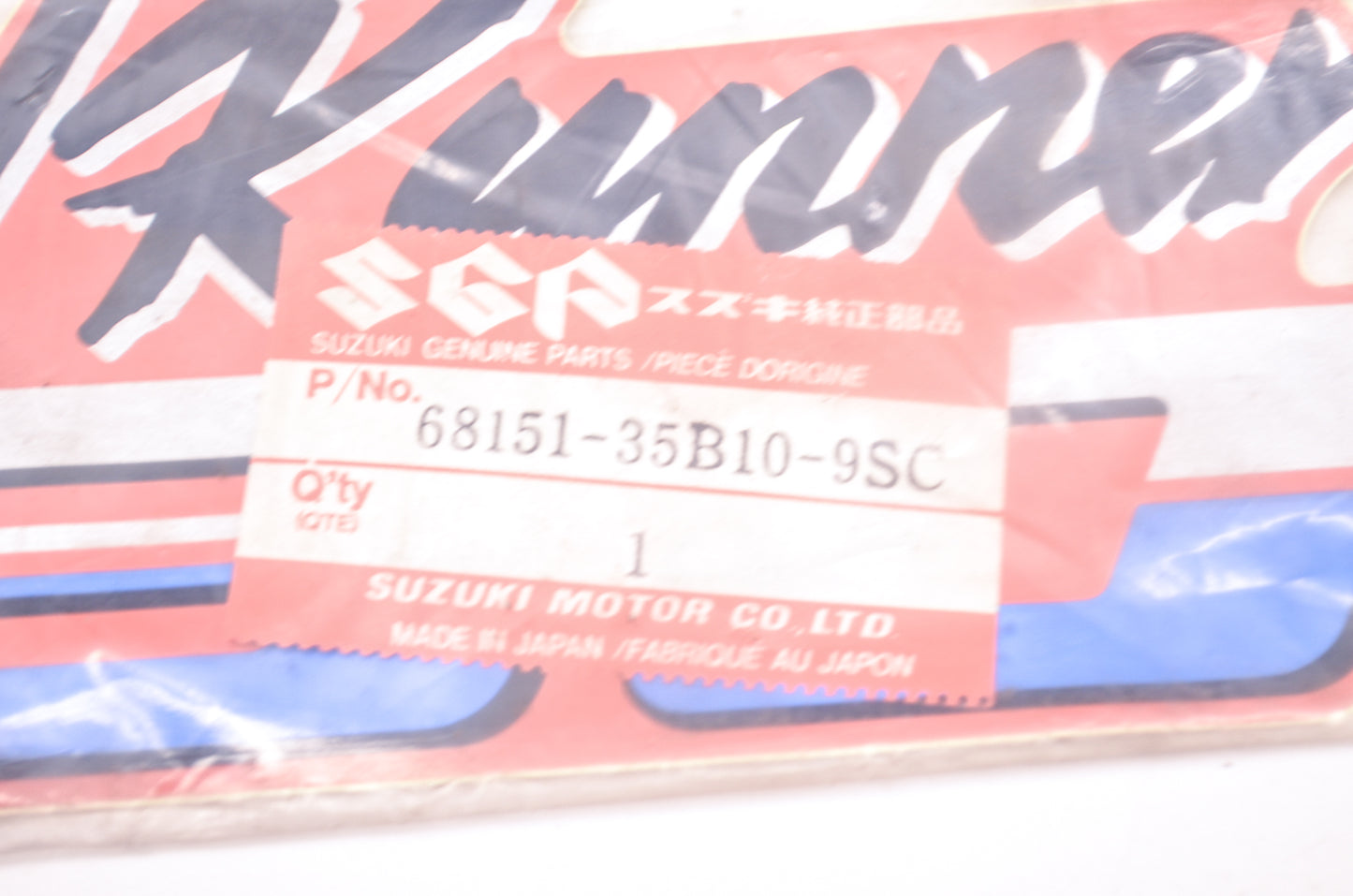 New OEM Suzuki 68151-35B10-9SC Sticker Emblem QuadRunner 230 NOS
