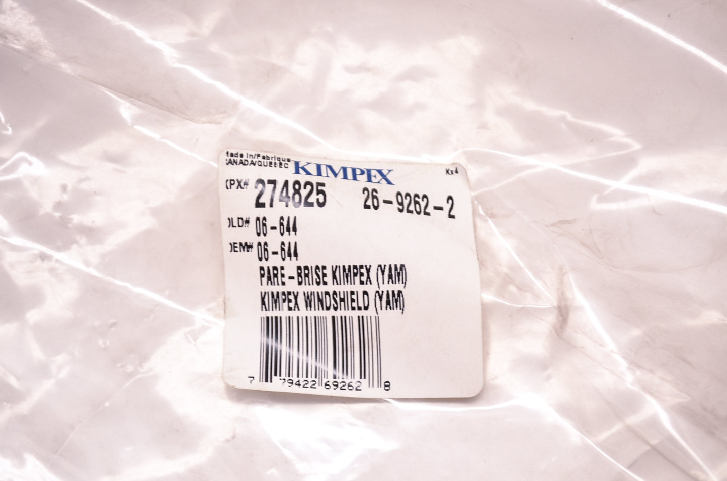 Kimpex 06-644, 274825 Windshield NOS