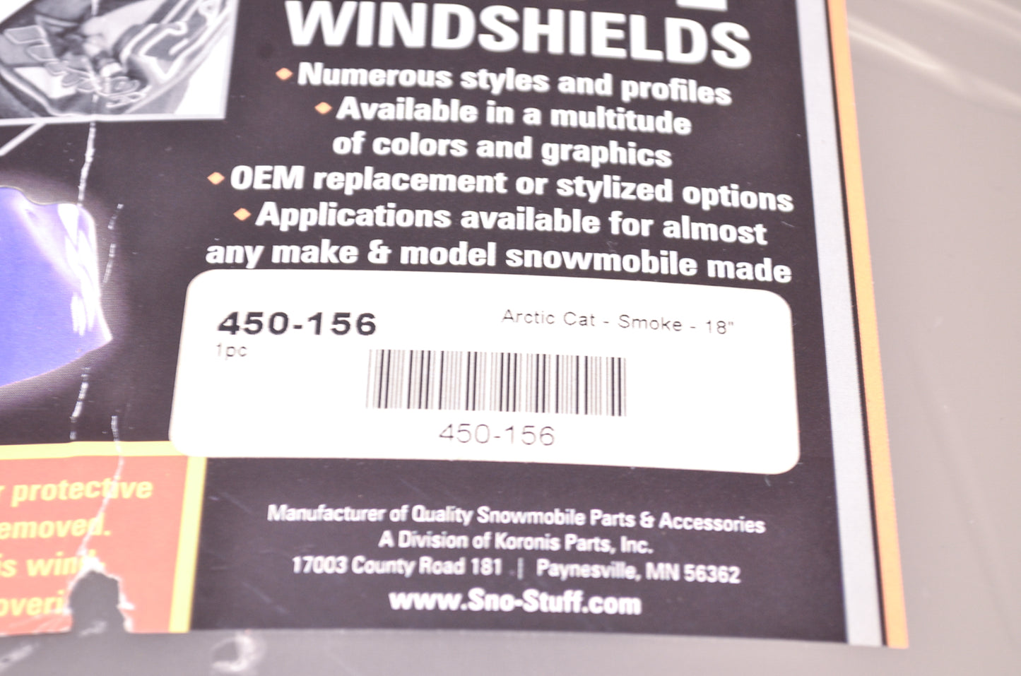 Sno-Stuff 450-156 Windshield NOS