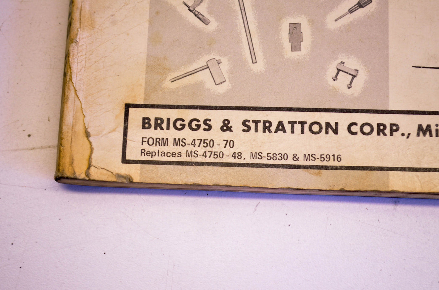 OEM Briggs & Stratton MS-4750-70, MS-4750-48 Repair Instruction IV Manual