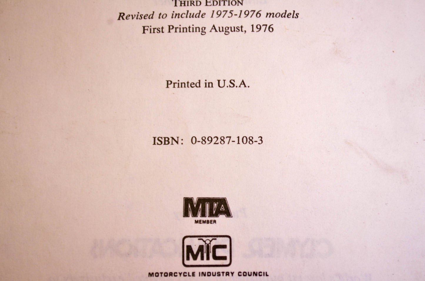 Clymer 0-89287-108-3 Honda 100-350cc 4-Stroke Single 1970-76 Service Handbook