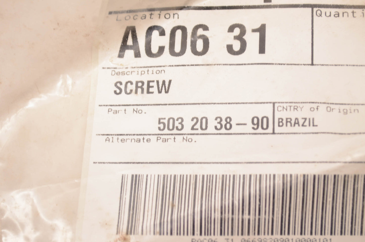 New OEM Husqvarna 503 20 38-90 Screw NOS