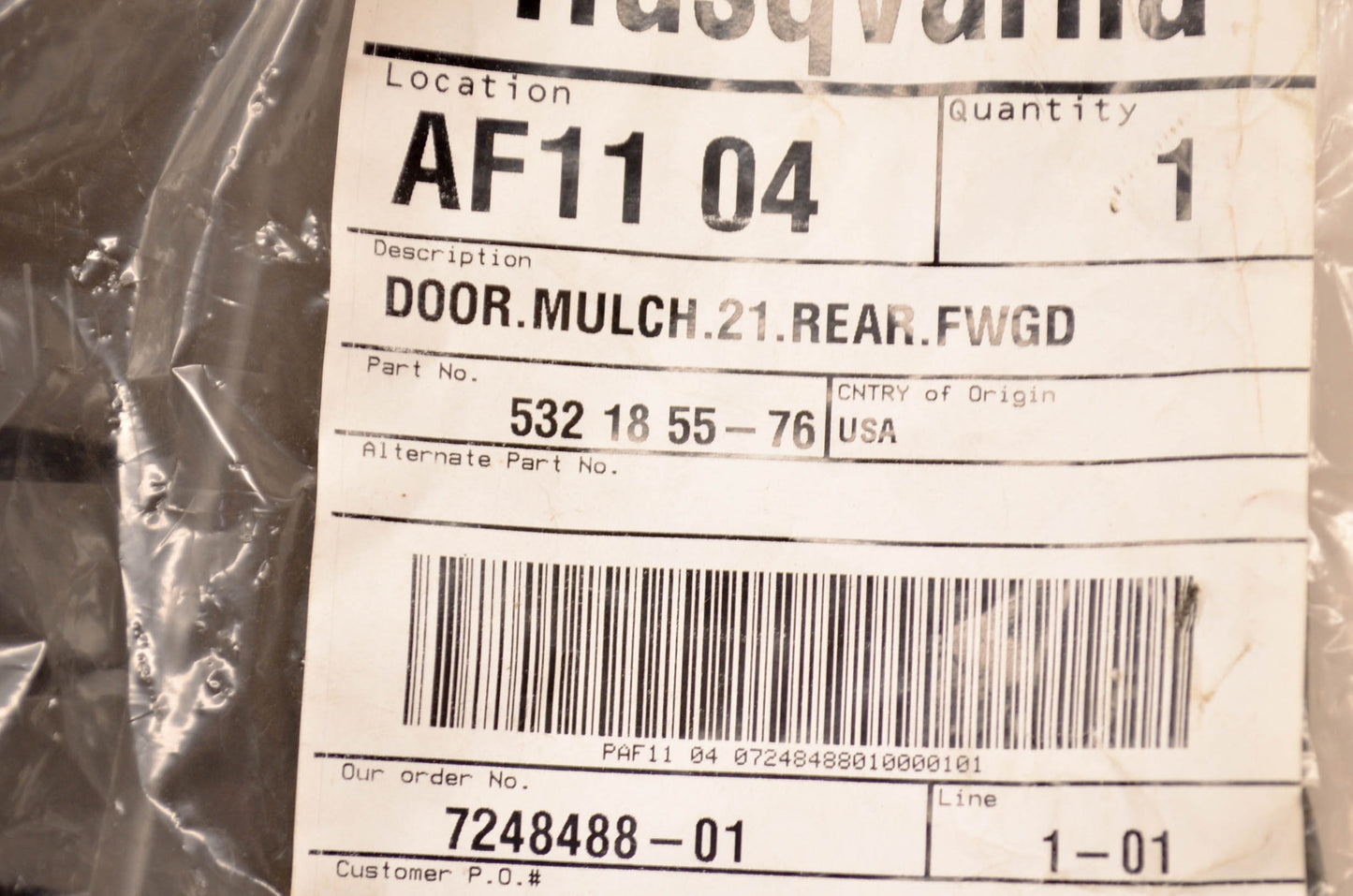 New OEM Husqvarna 532 18 55-76 Discharge Chute NOS
