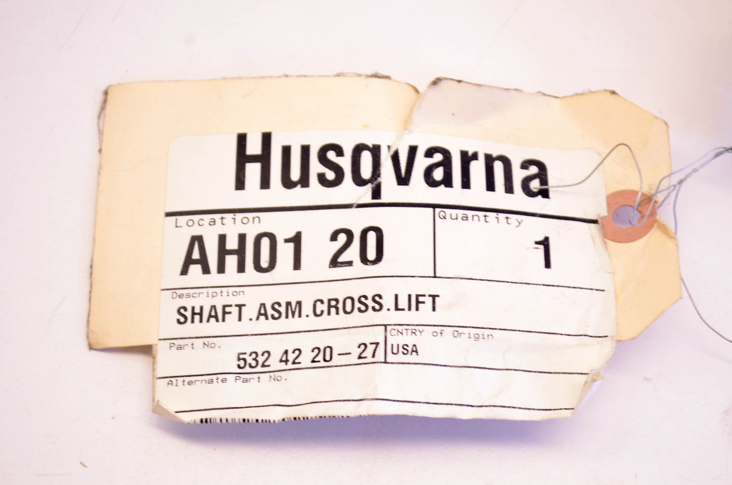 New OEM Husqvarna 532 42 20-27 Cross Lift Shaft Assembly NOS