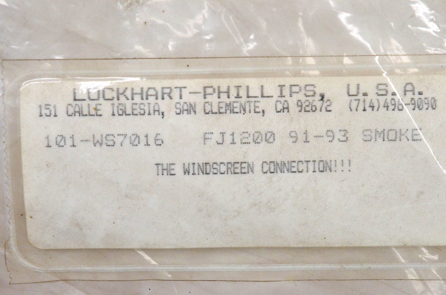 Lockhart Philips 101-WS7016 Windscreen Smoke NOS