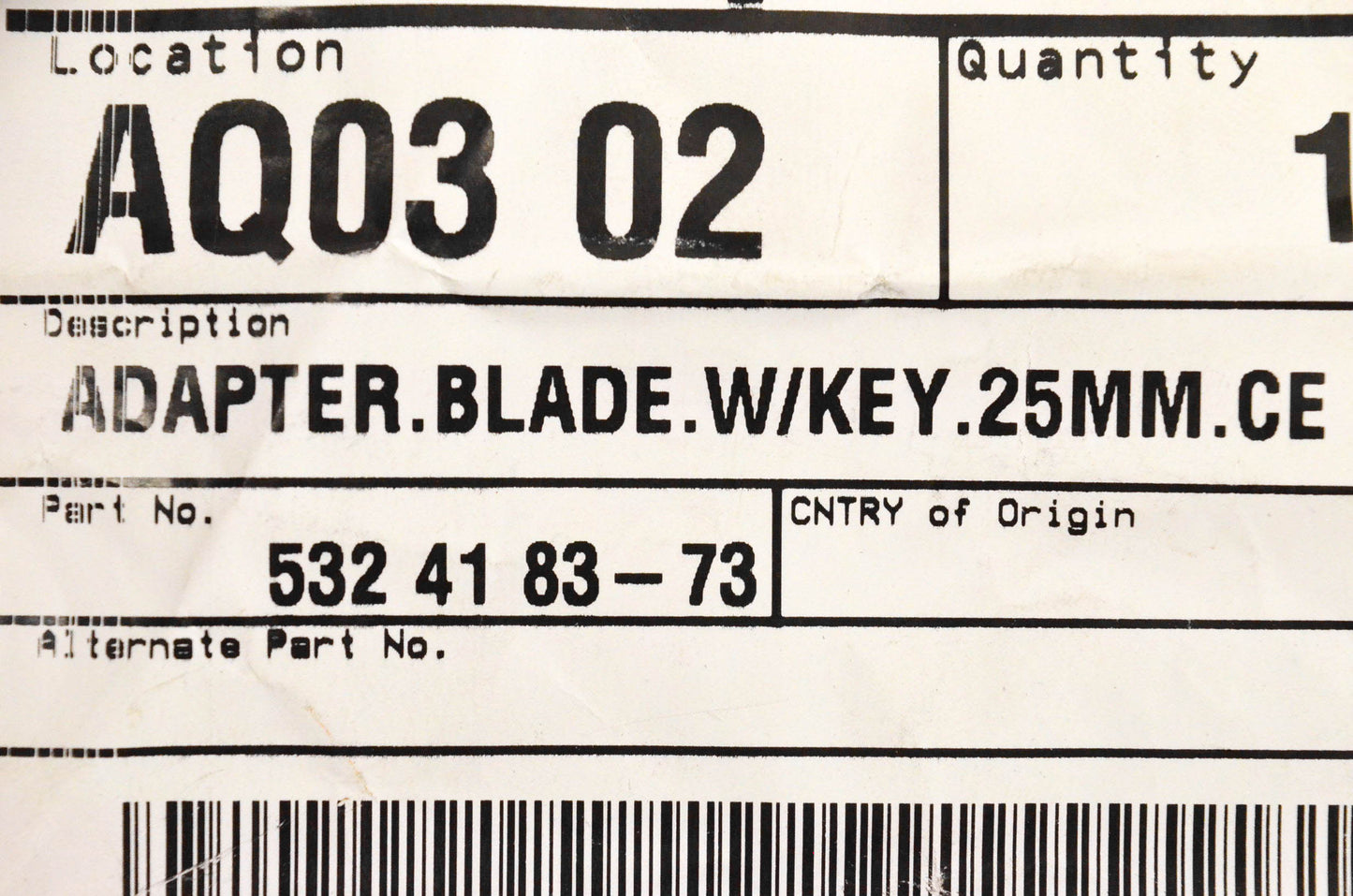 New OEM Husqvarna 5324183-73, 532418373 Blade Adapter With Key .25mm CE NOS