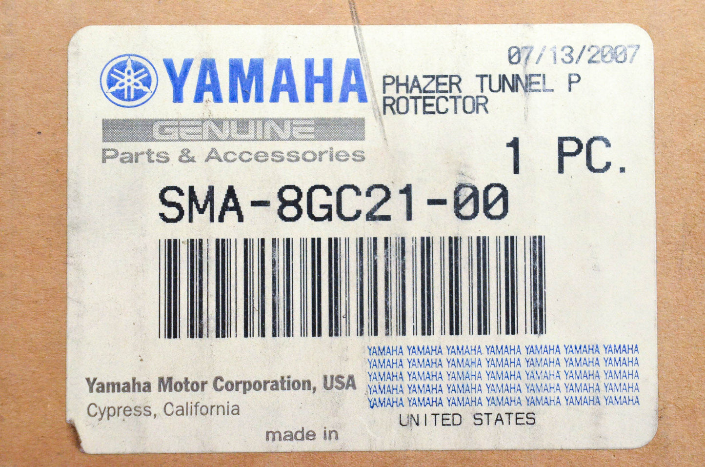 New OEM Yamaha SMA-8GC21-00-00 Tunnel Protector NOS