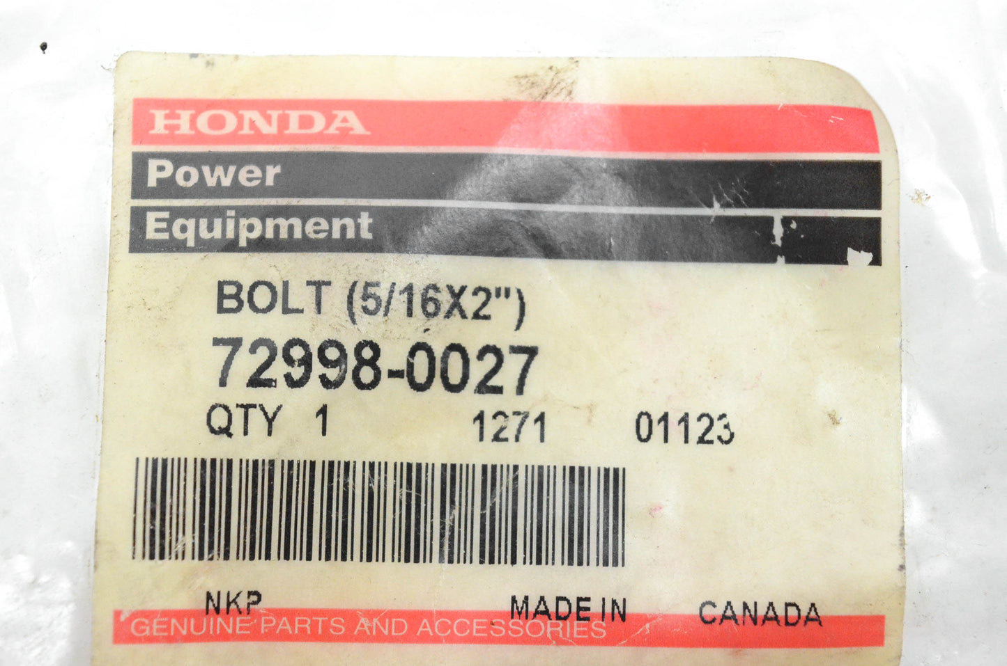 Bolt 72998-0027 Honda NOS