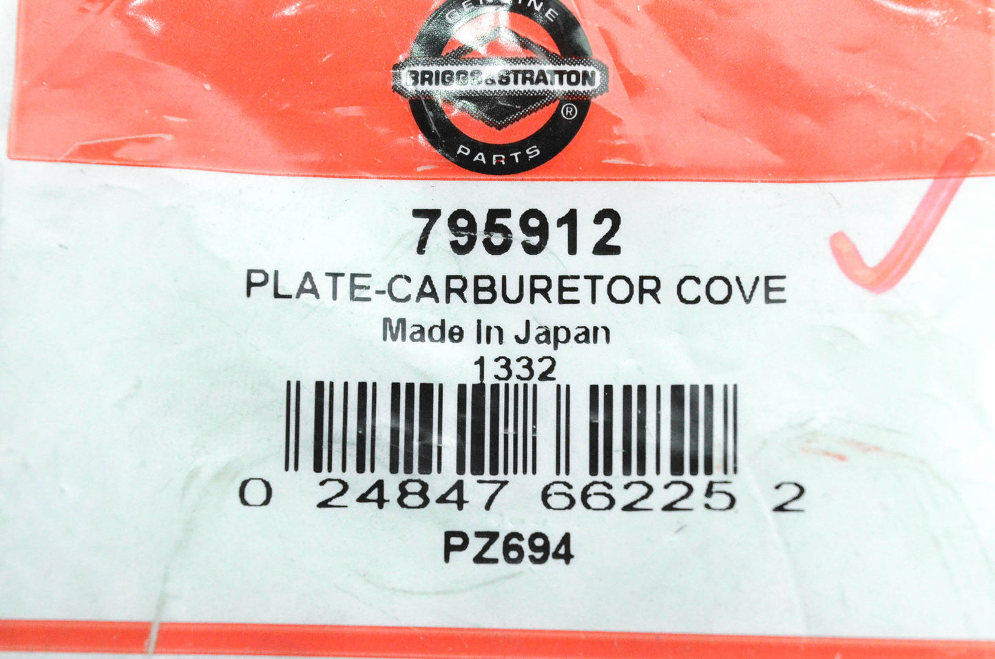 New OEM Briggs & Stratton 795912 Carburetor Cover Plate NOS