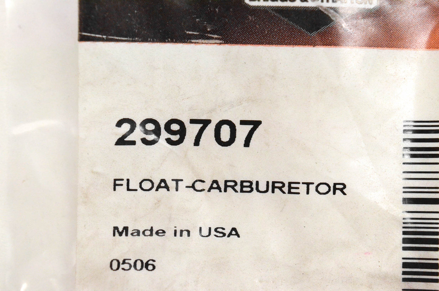 New OEM Briggs & Stratton 299707 Carburetor Float NOS