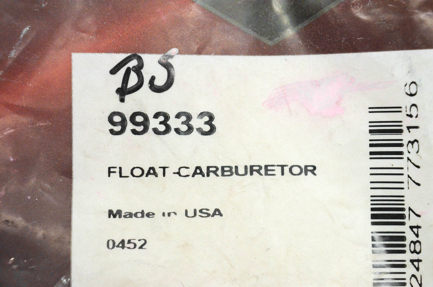 New OEM Briggs & Stratton 99333 Carburetor Float NOS