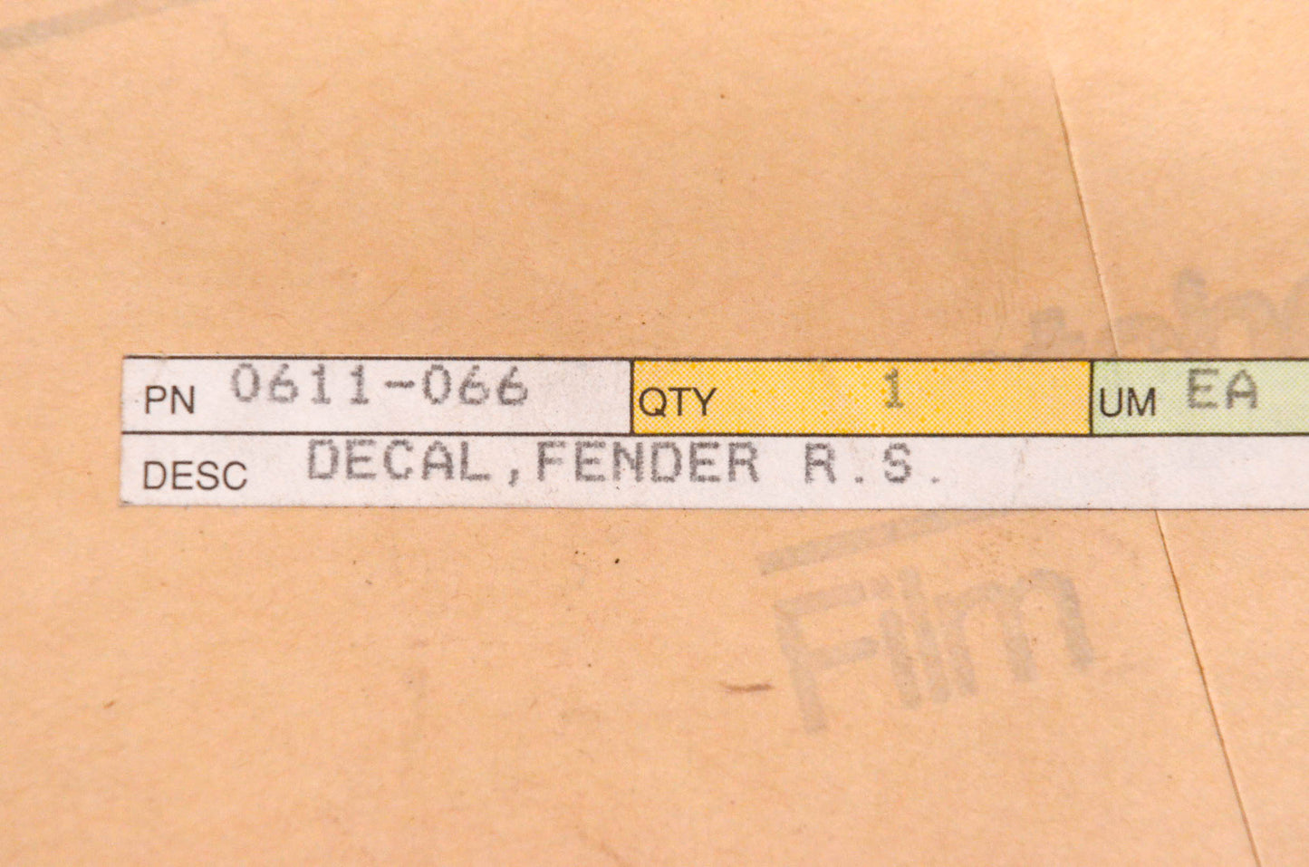 New OEM Arctic Cat 0611-066 Right Side Fender Decal NOS