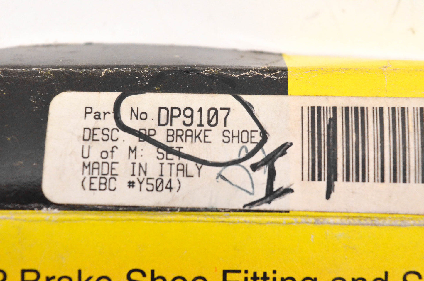 DP Brakes DP9107, Y504 Brake Shoe Kit NOS