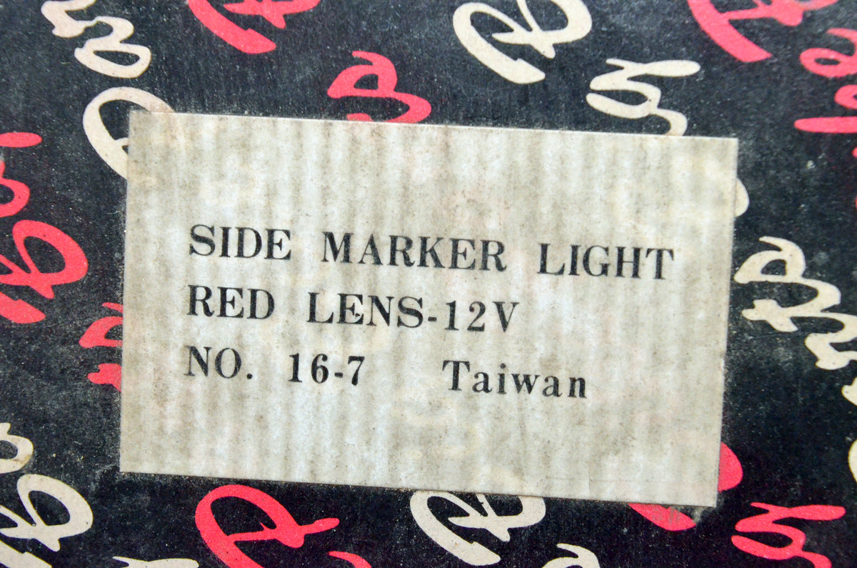 Big Bike Parts 16-7 Side Marker Light Red Lens 12v NOS