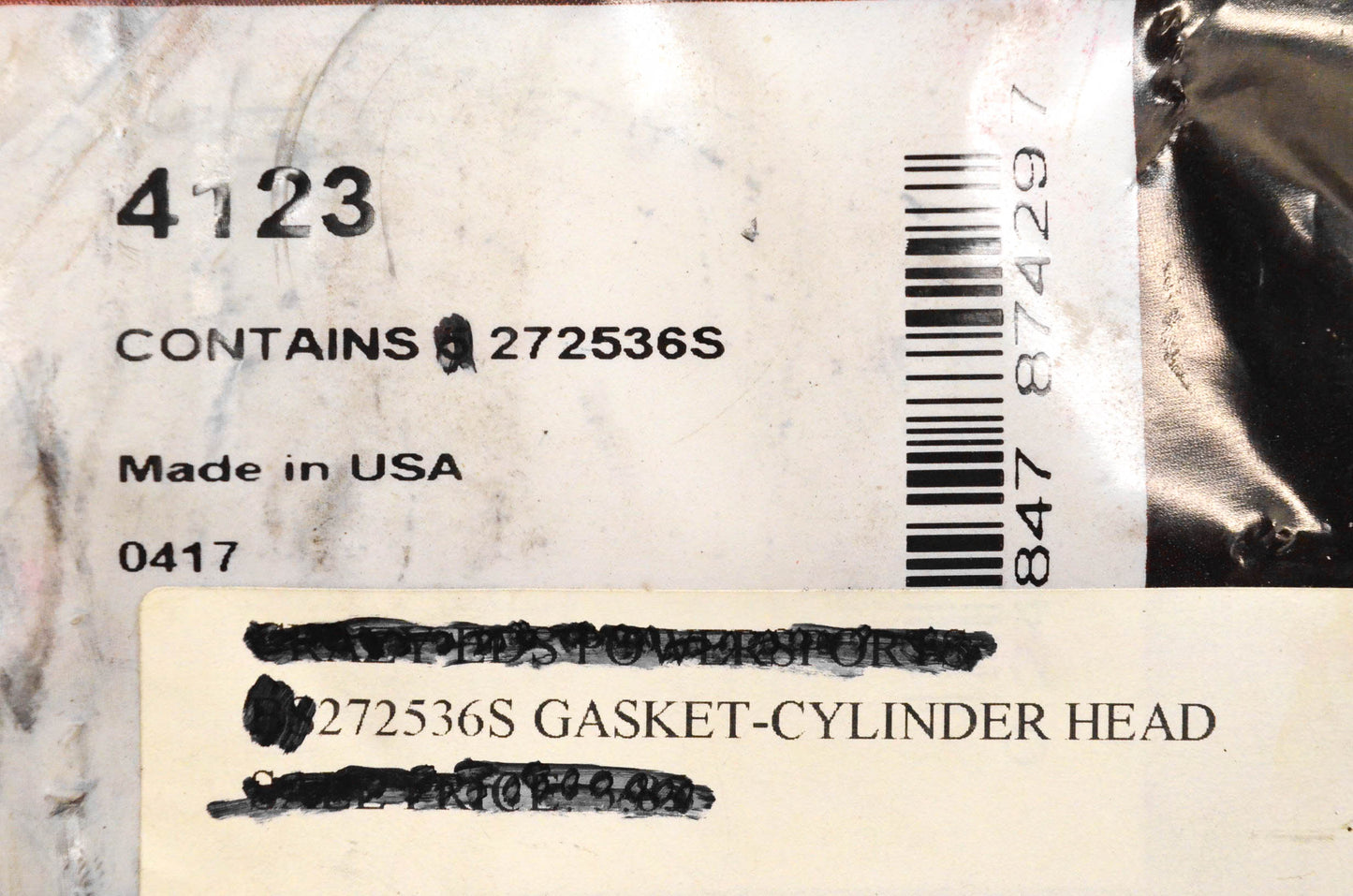 New OEM Briggs & Stratton 272536S Gasket NOS