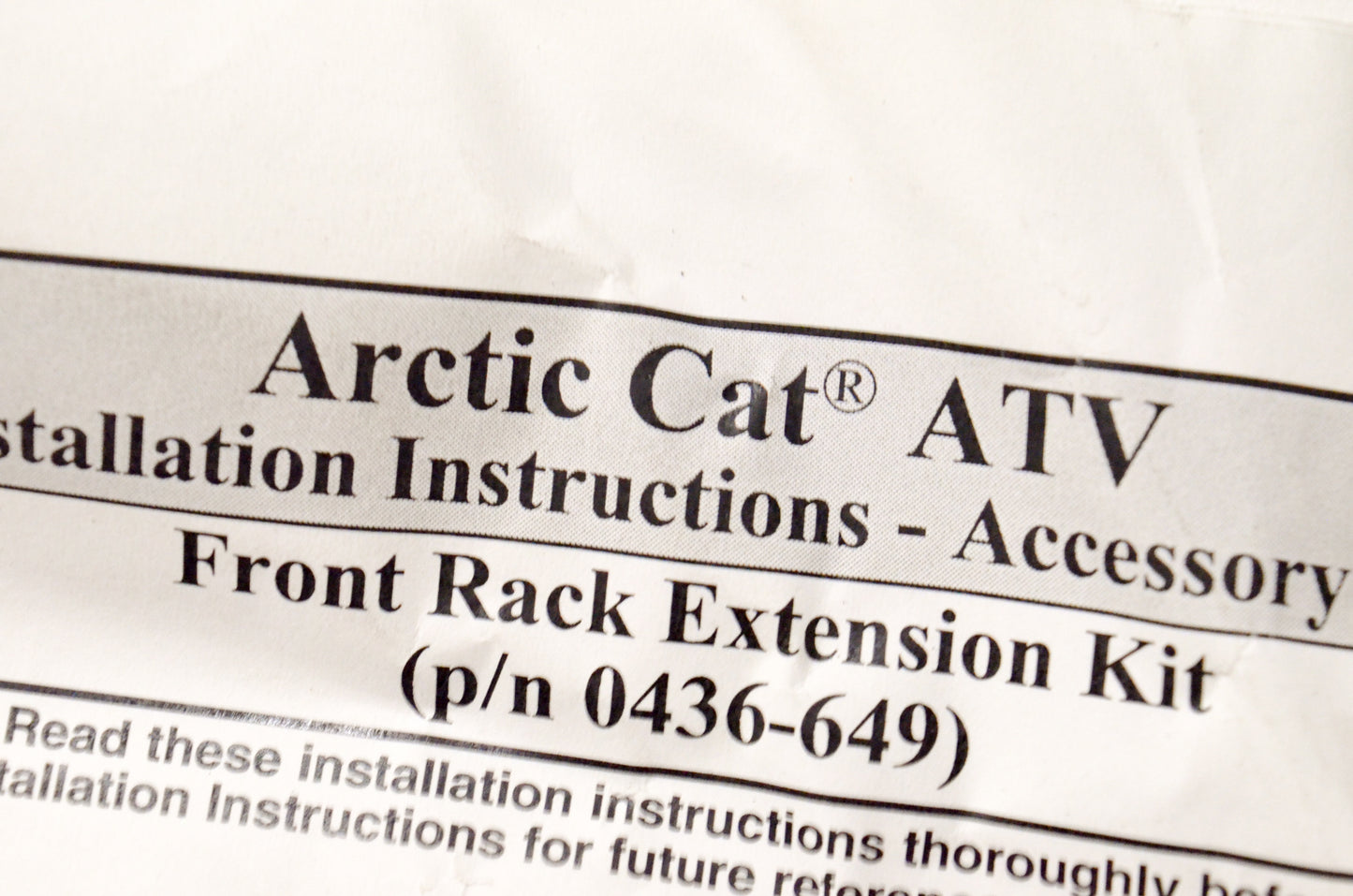 OEM Arctic Cat 0436-649 Rack Extension Kit NOS