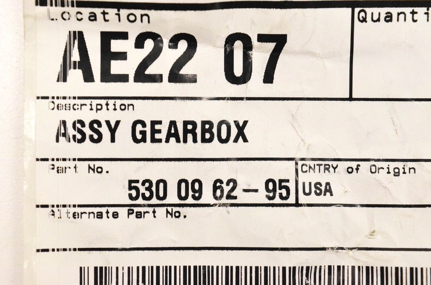 New OEM Husqvarna 5300962-95, 530096295 Gearbox Assembly NOS