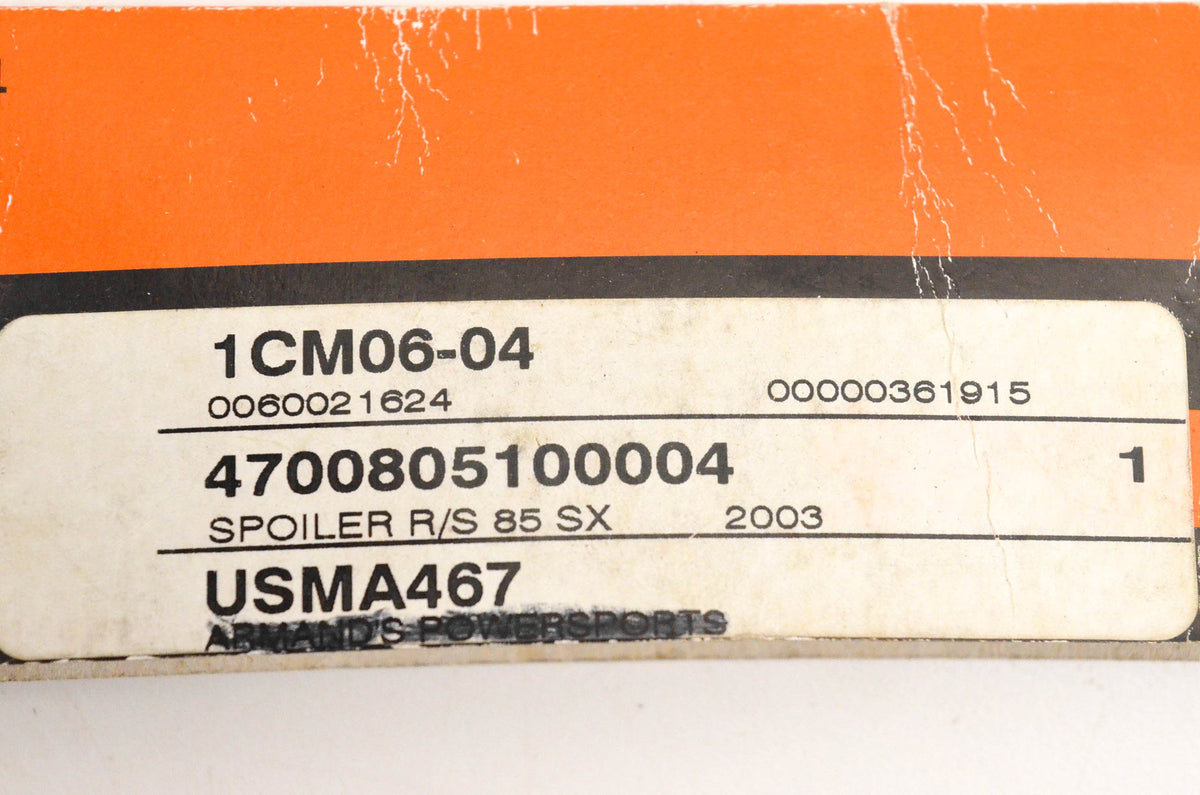 New OEM KTM 4700805100004 Right Spoiler Orange NOS