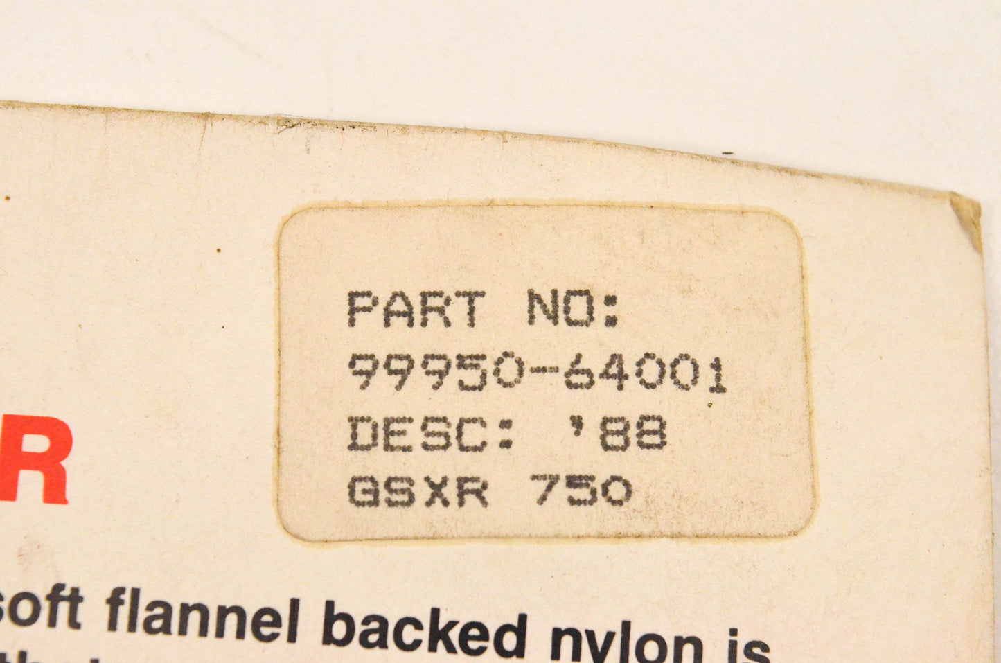 New OEM Suzuki 99950-64001 Tank Cover NOS