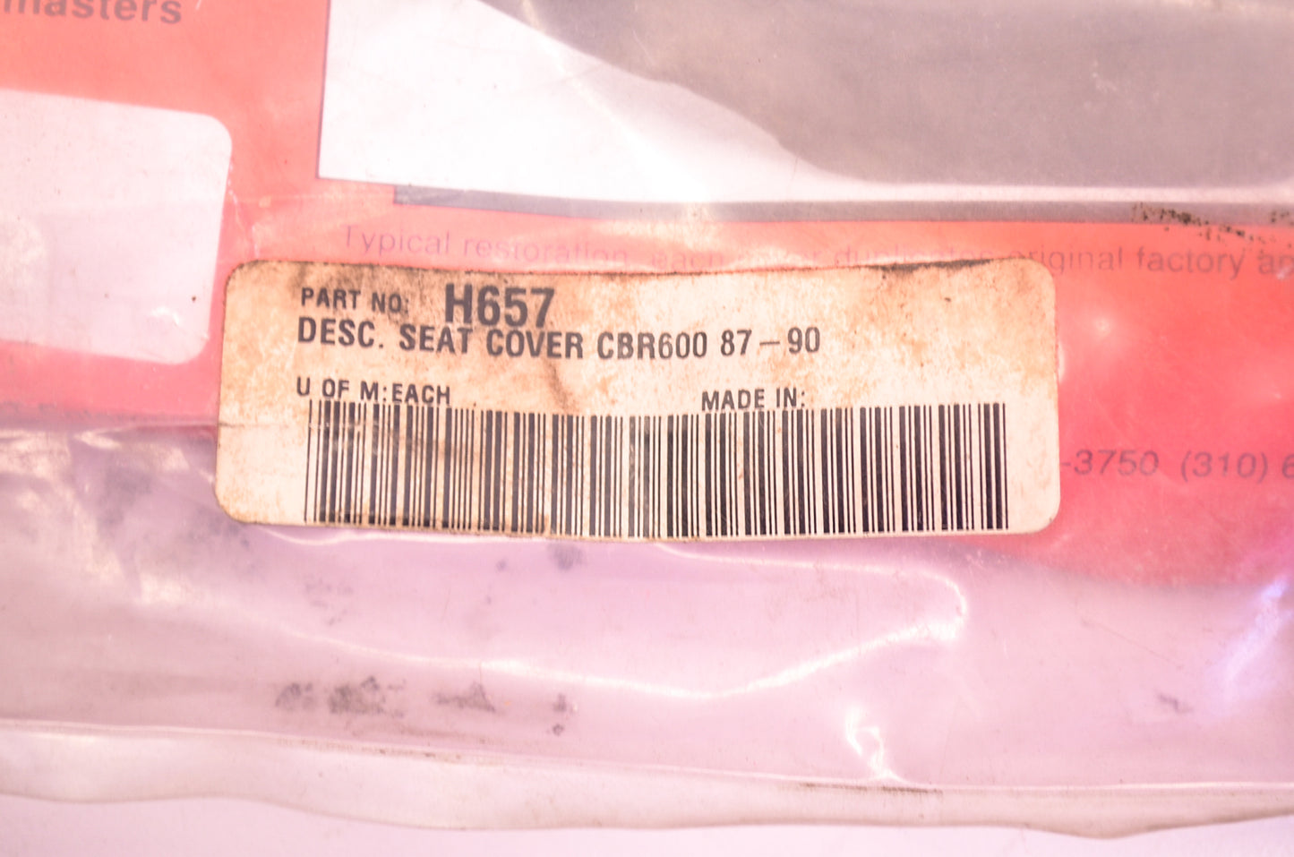Saddlemen H657 Seat Cover 87-90 Honda CBR600 NOS