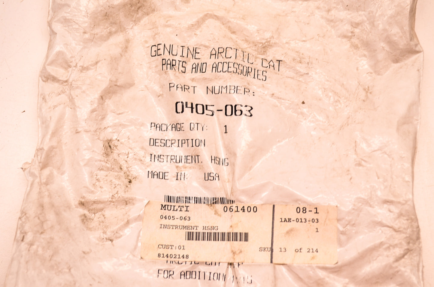 OEM Arctic Cat 0405-063 Instrument Housing NOS
