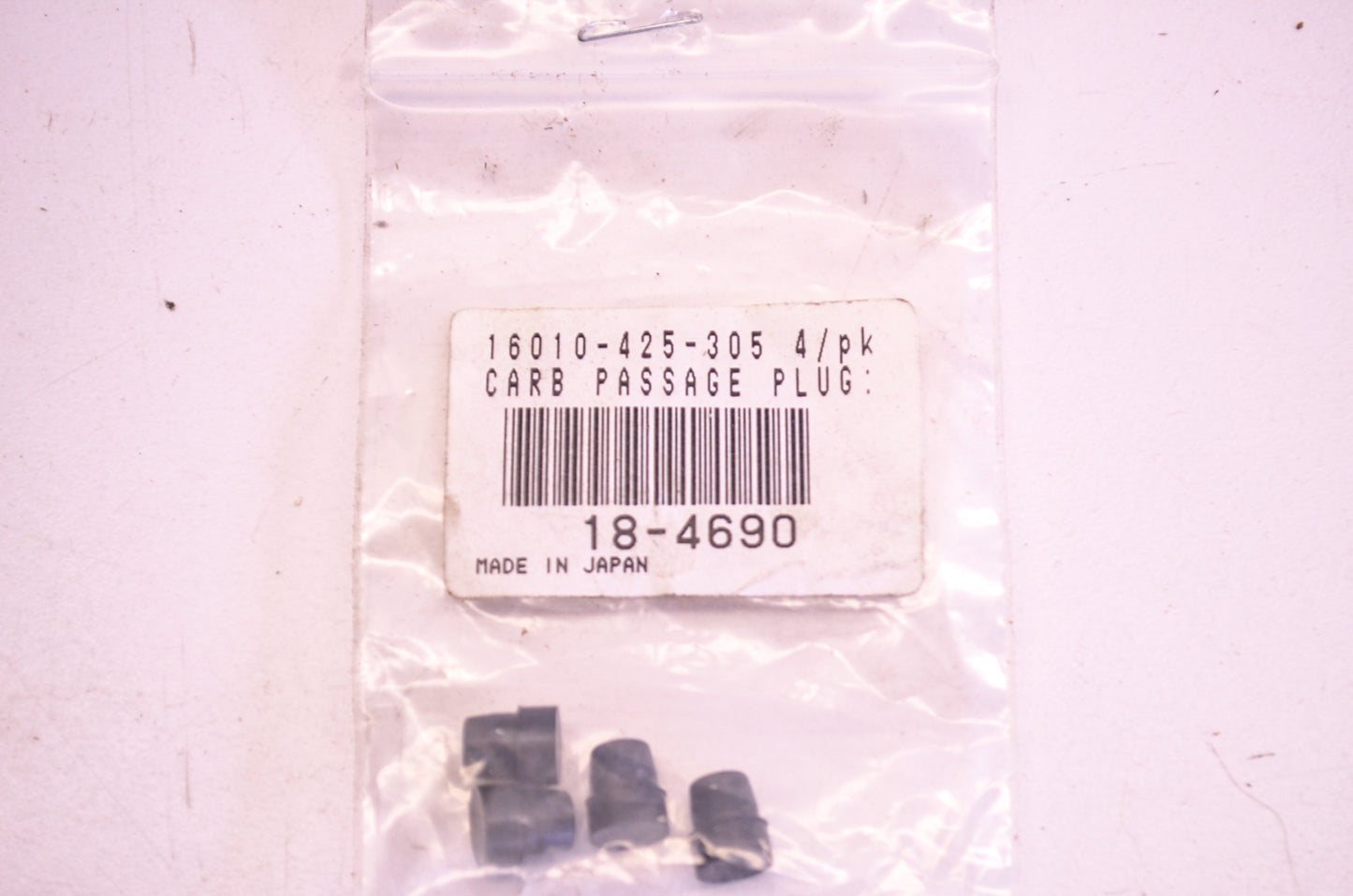 Aftermarket 18-4690, 16010-425-305 Carb Plugs QTY 4 NOS