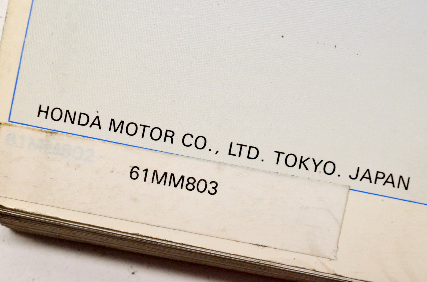 OEM Honda 61MM803 1987-90 VT1100C Shadow Service Manual