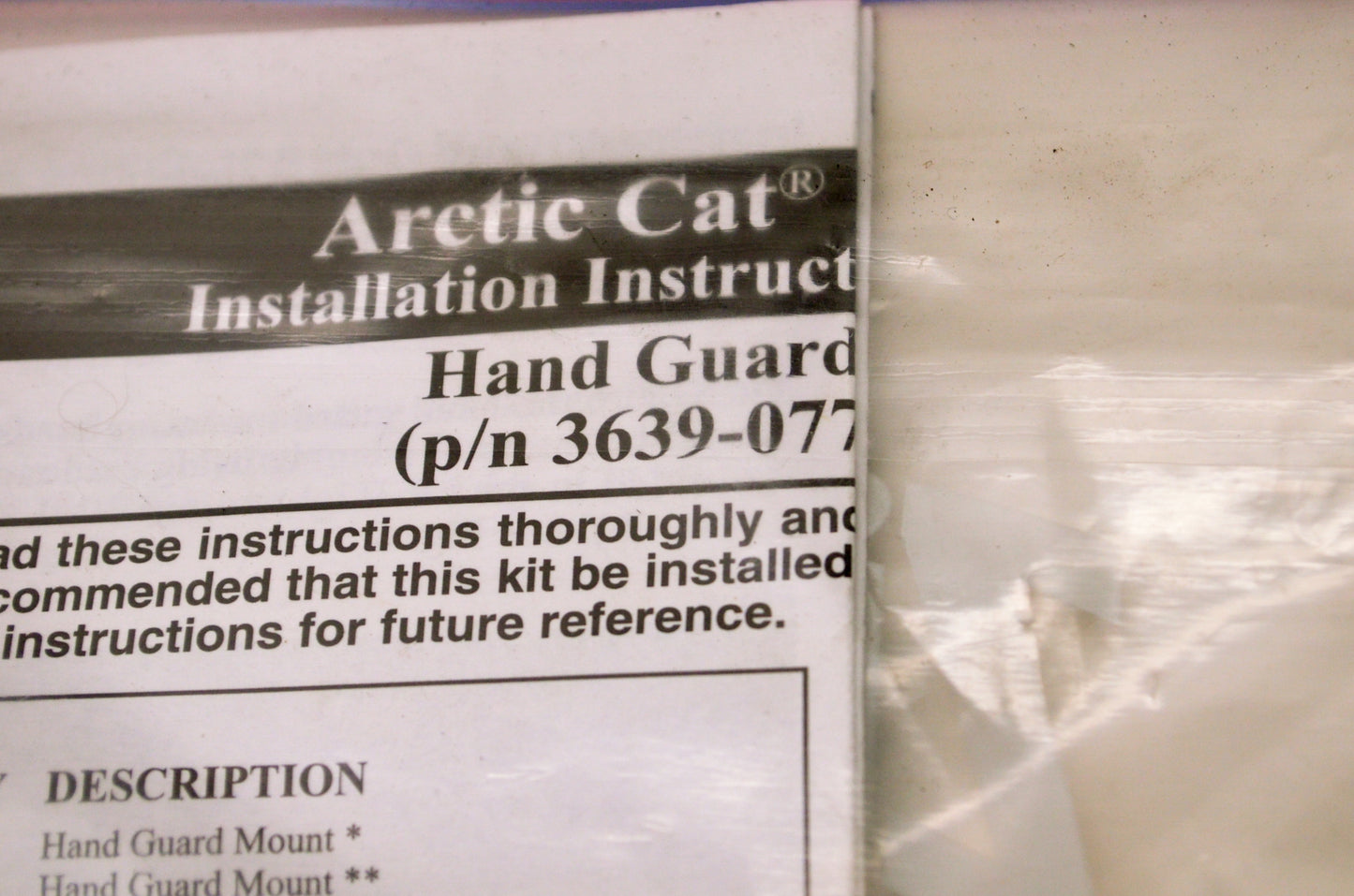 OEM Arctic Cat 3639-077 Hand Guard Mount Kit NOS